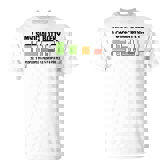 Myocial Battery Humoristique Introvert T-Shirt - Cadeauxyz