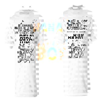 Nana Of The Birthday Boy Party Blue Dog Lover Matching T-Shirt - Monsterry