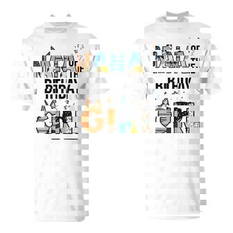 Nana Of The Birthday Girl Party Blue Dog Lover Matching T-Shirt | Seseable UK