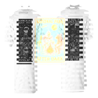 National Park After Dark Alien Bigfoot Bear Camping T-Shirt | Mazezy