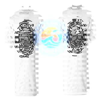 New London Connecticut CT Vintage Nautical Waves T-Shirt | Mazezy