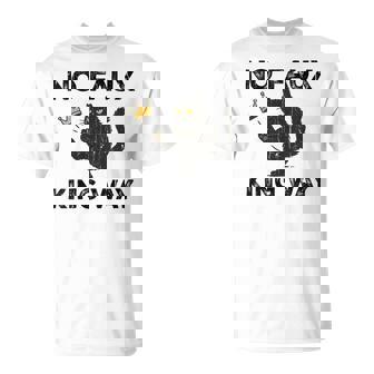 No Faux King Way No Kings In America Black Cat T-Shirt | Seseable UK