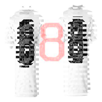 Número 8 Rojo Y Nero 8º Cumpleaños No8 Camiseta unisex - Regaloses