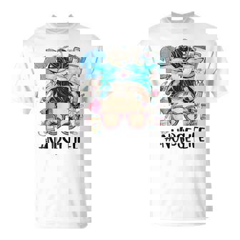 Nurse Life Messy Bun Leopard Glasses Bandana Nurse Week 2025 T-Shirt - Monsterry