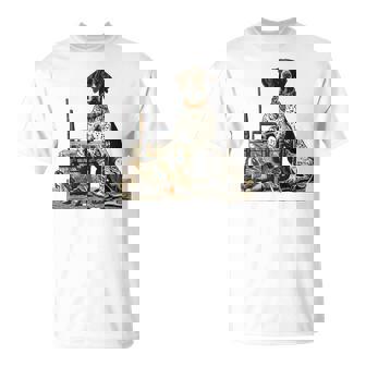 Old School Camo German Shorthaired Pointer Hunting Dog Mom T-Shirt - Seseable