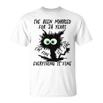 Opal Wedding I've Been Married For 24 Years T-Shirt - Thegiftio UK