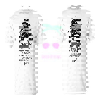 Orienteering Mom Outfit Messy Hair Bun T-Shirt | Mazezy