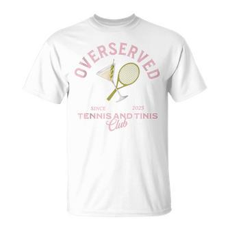 Overserved Tennis And Tinis 2025 Bachelorette Girls Trip T-Shirt - Monsterry
