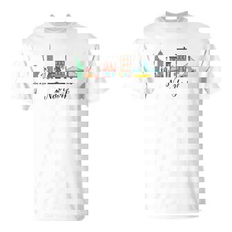 Paysage De Laille De New York Monuments Emblématiquesouvenir D'art Urbain T-Shirt - Cadeauxyz