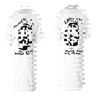 Paz Amor Y Rock And Roll Diciendo Motivo Rockero Manga Larga Camiseta unisex - Regaloses