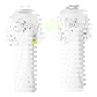 Peace Love & Bluegrass Banjo Nature Vines Illustration T-Shirt | Mazezy