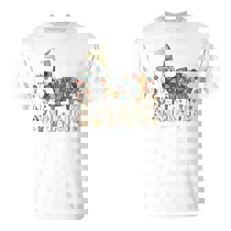 Peru Souvenir Llama Alpaca Flowers Peruvian Souvenir T-Shirt - Thegiftio