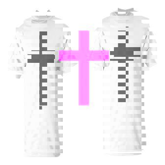 Pink Christian Jesus Cross Pink T-Shirt | Mazezy