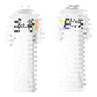Portugalenezuela Bandera Portuguésenezolano Heartbeat Camiseta unisex - Regaloses