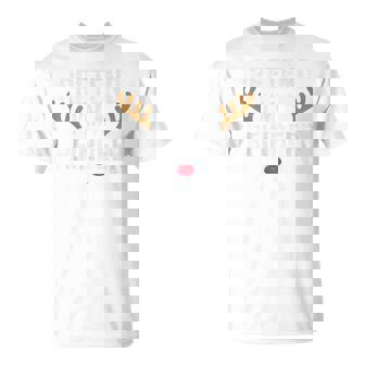 Pretend Im A Reindeer Easy Christmas Costume Xmas Pajamas T-Shirt | Mazezy