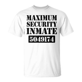 Prisoner Costume Orange Prison Uniform Halloween Jail Inmate T-Shirt - Thegiftio UK