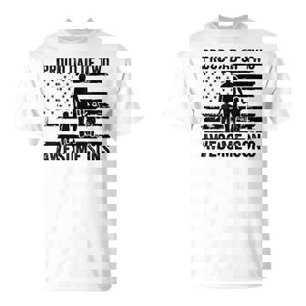 Proud Dad Of Two Awesome Sons Dad Of 2 Two Boys Matching T-Shirt - Monsterry