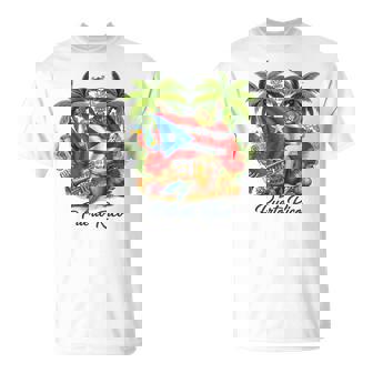 Puerto Rico Flag Floral Frog Boricua Hispanic Heritage T-Shirt - Monsterry