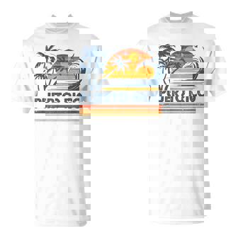 Puerto Rico Vacation Sunset Cute 70S Vintage Retro Beach T-Shirt - Thegiftio
