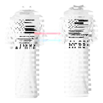 Red White Blue Air Force Flyover Proud American Independence T-Shirt - Monsterry