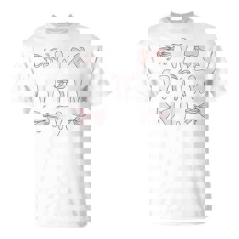 Retro Coquette Pink Girly Dental Hygiene Th Graduation T-Shirt - Thegiftio