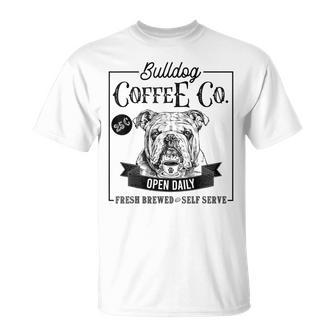 Retro English Bulldog Coffee Dog Mom Coffee Lover T-Shirt - Thegiftio