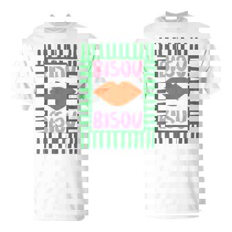 Retro French Bisous Paris Vacation Summer Vibes T-Shirt - Monsterry