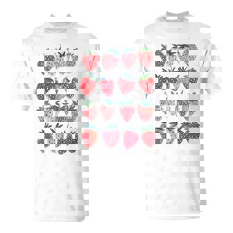 Retro Red Berry Fruit Cottagecore Strawberry Pretty Berry T-Shirt - Monsterry