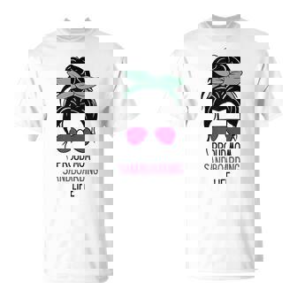 Sandboarding Mom Outfit Messy Hair Bun T-Shirt | Mazezy