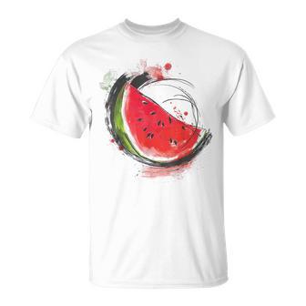 Sandía Pintura Motivo Abstracto Dibujo Arteandía Camiseta unisex - Regaloses