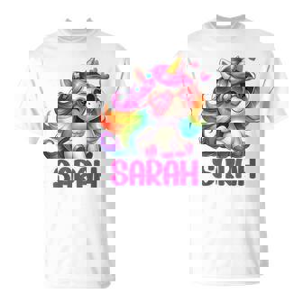 Sarah Licorne Nom Personnalisé T-Shirt - Cadeauxyz