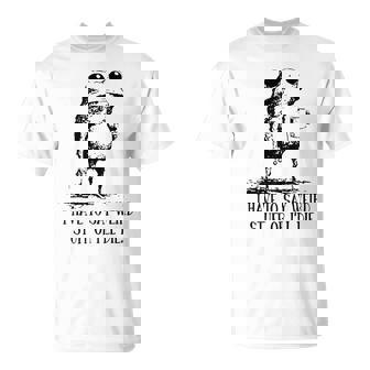 I Have To Say Weird Stuff Or I'll Die Frog Drinking Coffee T-Shirt | Mazezy