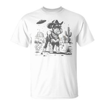 Schnauzer Schnauzer Vintage Ufo Western Retro T-Shirt - Thegiftio UK