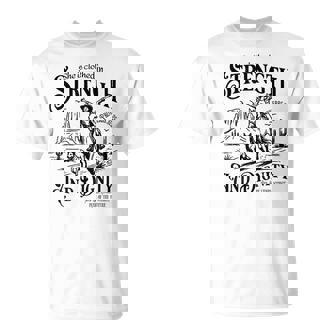 She Is Clothed In Strength And Dignity Cowgirl T-Shirt - Thegiftio