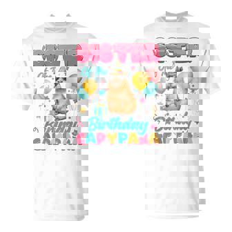 Sister Of The Birthday Capybara Group Family Matching Party T-Shirt | Seseable UK
