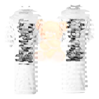 Snirt À Capuche Motif Ours En Peluche Imprimé Dans Le Dos T-Shirt - Cadeauxyz