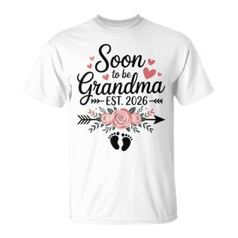 Soon To Be Grandma Est 2026 Promoted To Grandma Grandmother T-Shirt - Thegiftio UK
