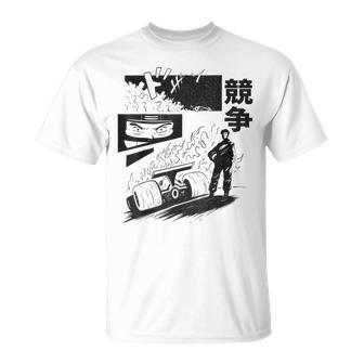 Sport Automobile Japon Pilote De Courseur Circuit Manga T-Shirt - Cadeauxyz