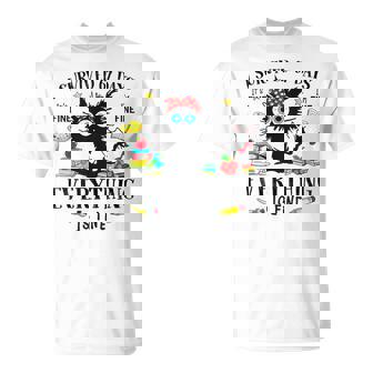 I Survived 67 Days Of School Cat Six Seven Meme T-Shirt | Mazezy