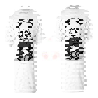 Sweet Panda Ours De Dessin Animé Kawaiityle Amoureux Des Animaux Manche Longue T-Shirt - Cadeauxyz
