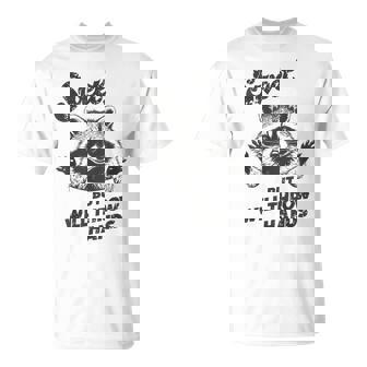 Sweet But Will Throw Hands Cute Raccoon Animal T-Shirt | Mazezy