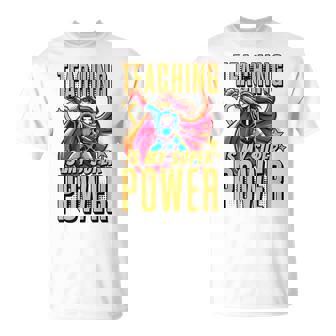 Teaching Is My Super Power Superhero Teacher T-Shirt | Mazezy