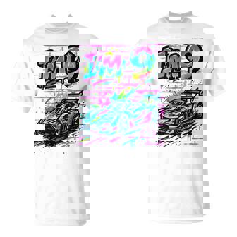 Tengo 9 Años De Edad Graffiti Race Car 9º Cumpleaños Niño Camiseta unisex - Regaloses