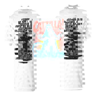Terror Of Vintage Catzilla Cat Spooky Cat Halloween T-Shirt - Thegiftio