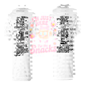 Toddler Girl Im Just Here For Snacks Football Coquette Bow T-Shirt | Seseable FR