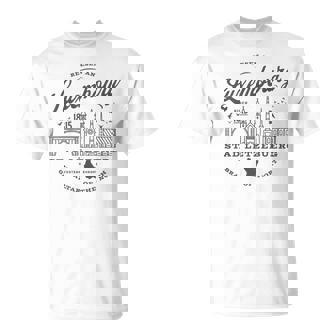 Travel To Luxembourg Western Europe Vintage Skyline T-Shirt - Monsterry