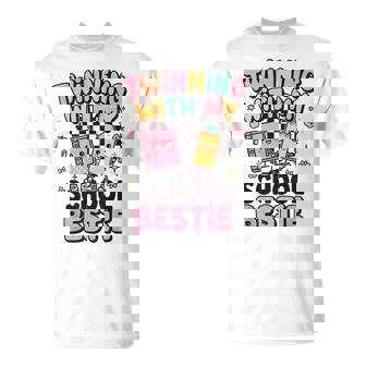 Twinning With My School Bestie Cute Matching Friend Twin Day T-Shirt - Monsterry