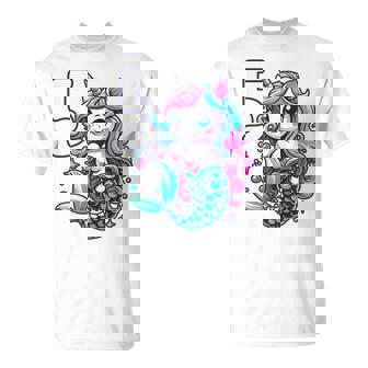 Unicorn Mermaid 5Th Birthday 5 Year Old Party Girls Outfit T-Shirt - Thegiftio