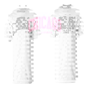 Vintage Chicago Pink Retro Preppy Throwback Girls T-Shirt - Thegiftio