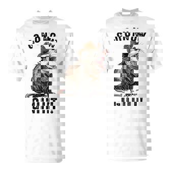 Vintage Cowboy Opossum Go On Now Giiiit Western T-Shirt | Seseable FR